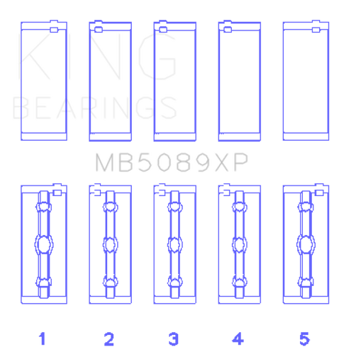 King Crankshaft Main Bearing Set for Toyota 1RZ / 2RZ / 3RZ (Set of 5) King Crankshaft Main Bearing Set for Toyota 1RZ / 2RZ / 3RZ (Set of 5)