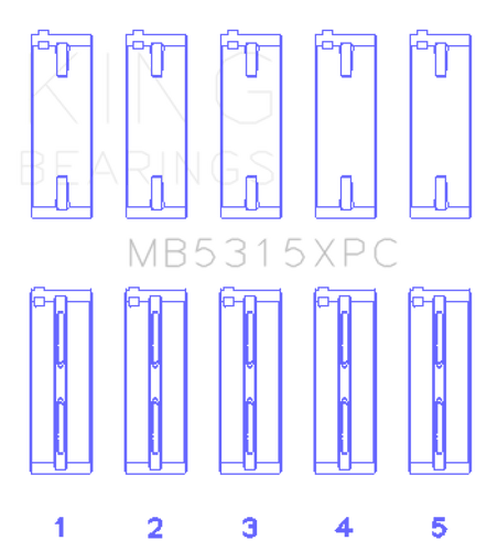 King Coated Performance Main Bearing Set for Mitsubishi 4G63/4G64, Size STD