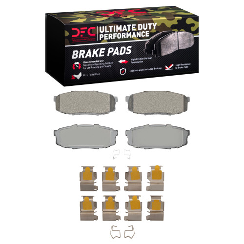 DFC Ultimate Duty Performance Brake Pads and Hardware Kit for 2007-2022 Lexus/Toyota (LX570, Land Cruiser, Sequoia, Tundra) 1400-1304-01