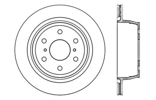 StopTech 05-10 GMC Sierra (w/ Rear Drum) / 07-09 GMC Yukon Rear Right Slotted & Drilled Rotor