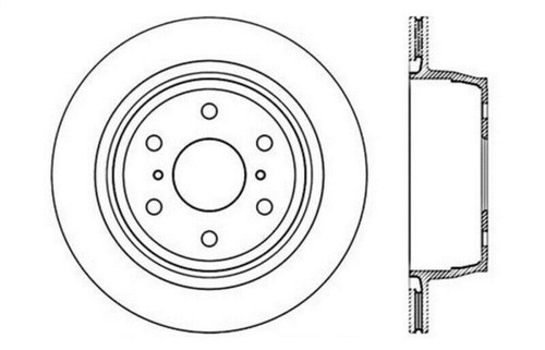 StopTech 05-10 GMC Sierra (w/ Rear Drum) / 07-09 GMC Yukon Rear Right Slotted & Drilled Rotor