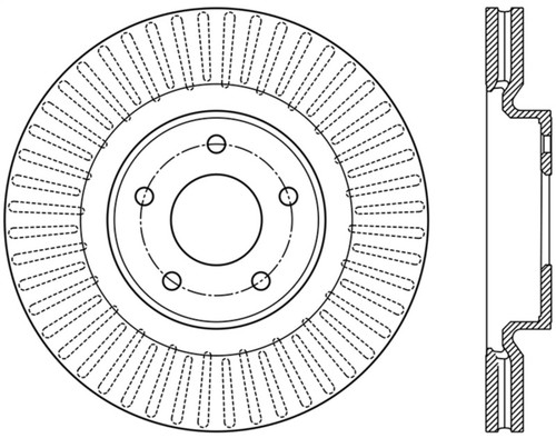 StopTech Fits 13-15 Nissan Pathfinder Slotted Front Right Rotor