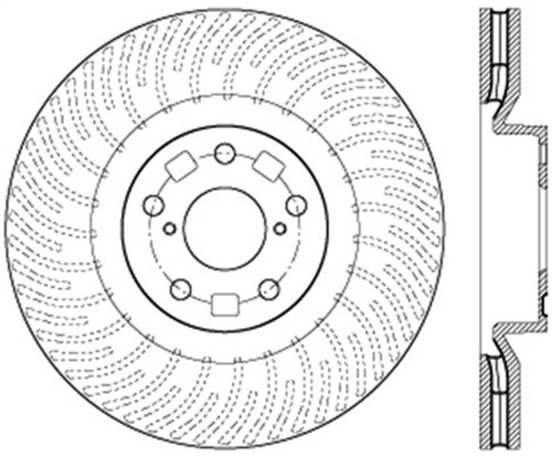 StopTech Sport Cross Drilled Brake Rotor; Front Right 128.44185R