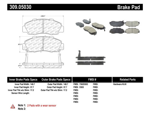 StopTech Performance for 97-99 Acura CL/ 97-01 Integra Type R/91-95
