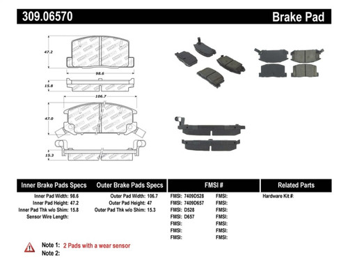StopTech For Performance 1/90-95/00-05 Toyota MR2/Spyder Rear Brake Pads