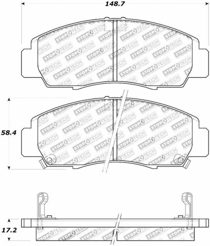 StopTech 308.07870 Street Brake Pads; Front with Shims and Hardware