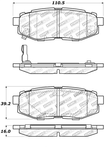 StopTech 309.11240 Sport Brake Pads with Shims and Hardware