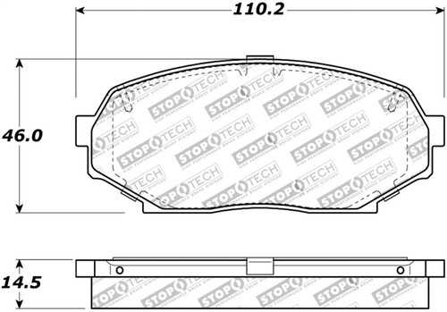 StopTech 308.05250 Street Brake Pads; Front with Shims and Hardware