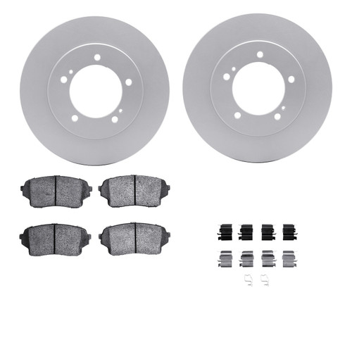DFC GEOSPEC Coated Rotors with 5000 Brake Pads - Ceramic and Hardware 4512-01020