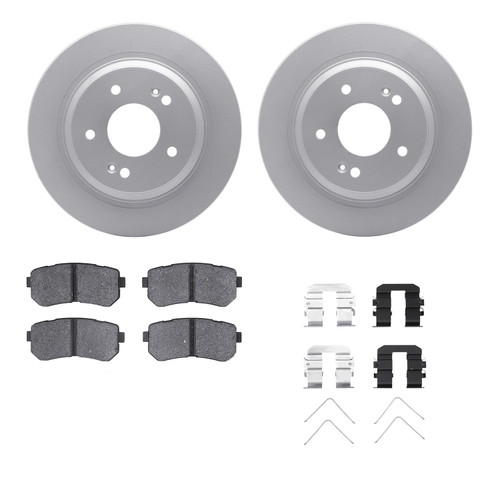 DFC GEOSPEC Coated Rotors with 5000 Brake Pads - Ceramic and Hardware 4512-03196