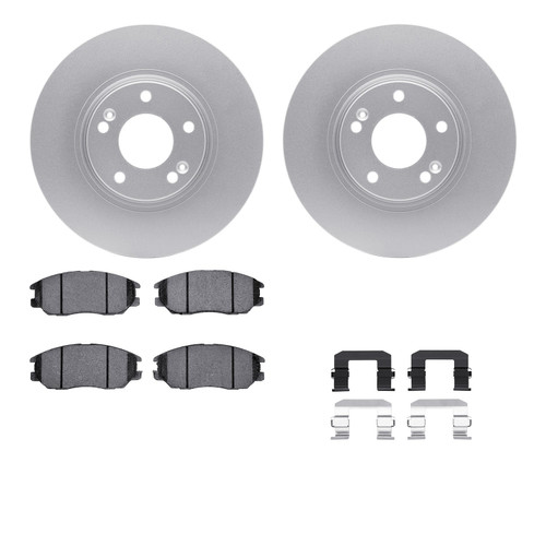 DFC GEOSPEC Coated Rotors with 5000 Brake Pads - Ceramic and Hardware 4512-03110
