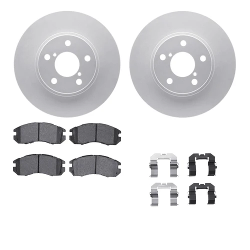DFC GEOSPEC Coated Rotors with 5000 Brake Pads - Ceramic and Hardware 4512-13042