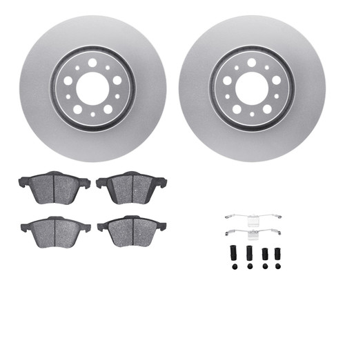 DFC GEOSPEC Coated Rotors with 5000 Brake Pads - Ceramic and Hardware 4512-27093