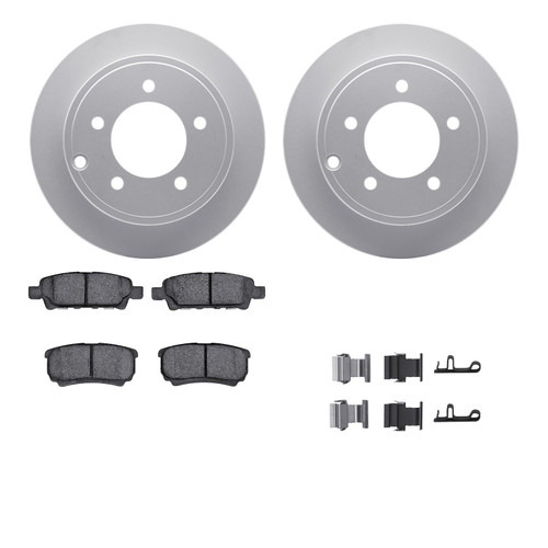 DFC GEOSPEC Coated Rotors with 5000 Brake Pads - Ceramic and Hardware 4512-39054