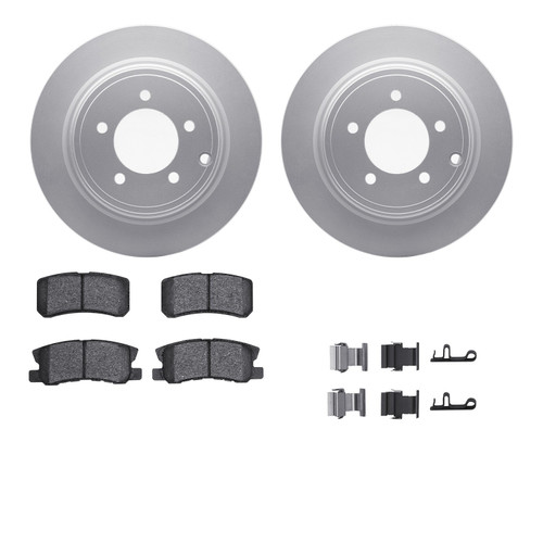DFC GEOSPEC Coated Rotors with 5000 Brake Pads - Ceramic and Hardware 4512-39059