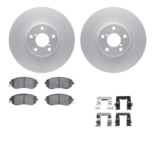 DFC GEOSPEC Coated Rotors with 5000 Brake Pads - Ceramic and Hardware 4512-13079