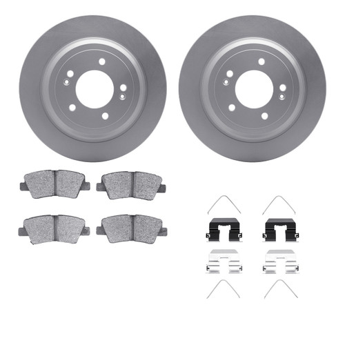 DFC GEOSPEC Coated Rotors with 5000 Brake Pads - Ceramic and Hardware 4512-21084