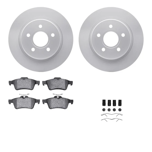 DFC GEOSPEC Coated Rotors with 5000 Brake Pads - Ceramic and Hardware 4512-27079