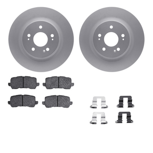 DFC GEOSPEC Coated Rotors with 5000 Brake Pads - Ceramic and Hardware 4512-59198