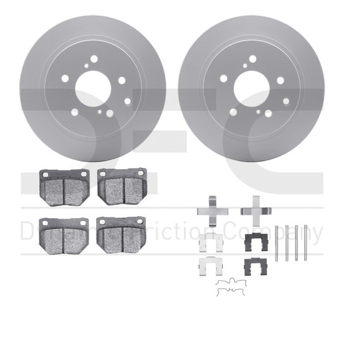 DFC GEOSPEC Coated Rotors with 5000 Brake Pads - Ceramic and Hardware 4512-67079
