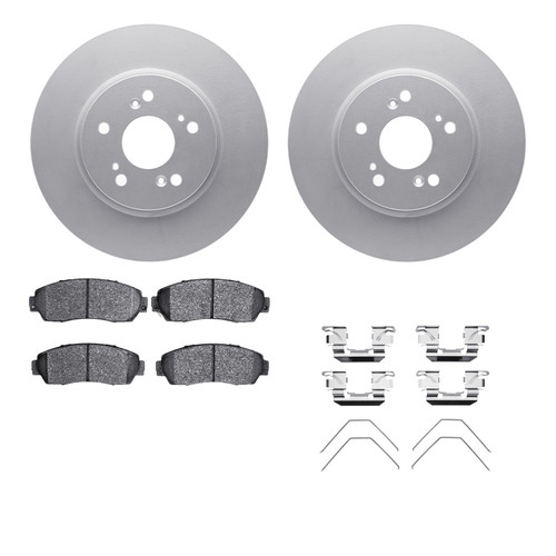 DFC GEOSPEC Coated Rotors with 5000 Brake Pads - Ceramic and Hardware 4512-59176