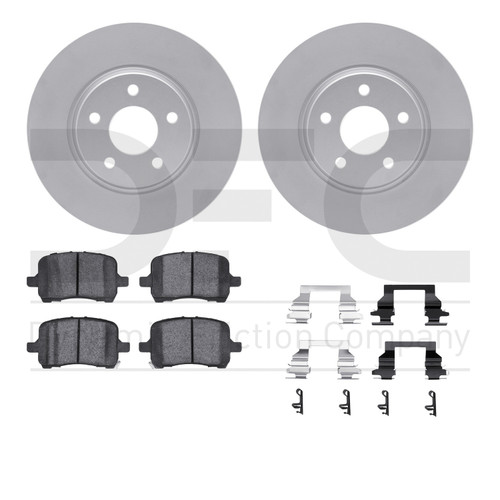 DFC GEOSPEC Coated Rotors with 5000 Brake Pads - Ceramic and Hardware 4512-53014