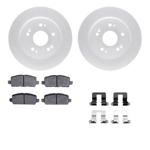 DFC GEOSPEC Coated Rotors with 5000 Brake Pads - Ceramic and Hardware 4512-59189