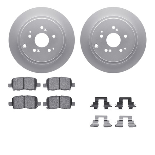 DFC GEOSPEC Coated Rotors with 5000 Brake Pads - Ceramic and Hardware 4512-59158