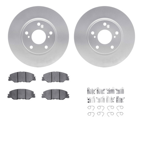 DFC GEOSPEC Coated Rotors with 5000 Brake Pads - Ceramic and Hardware 4512-59193