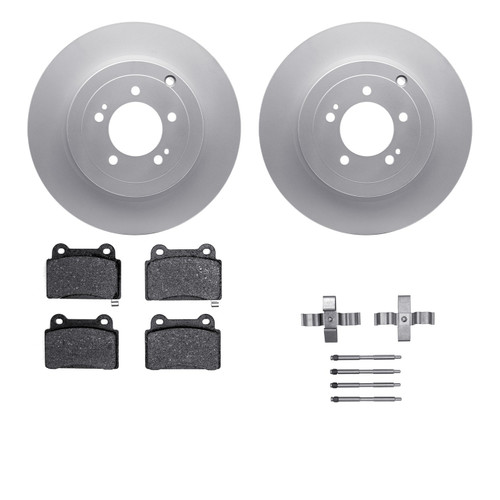DFC GEOSPEC Coated Rotors with 5000 Brake Pads - Ceramic and Hardware 4512-72072