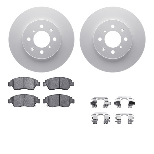 DFC GEOSPEC Coated Rotors with 5000 Brake Pads - Ceramic and Hardware 4512-59105