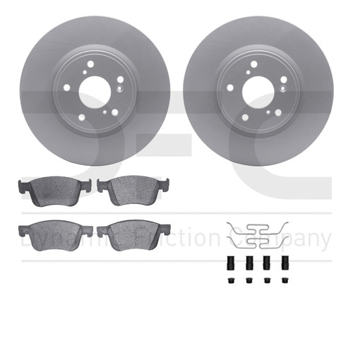 DFC GEOSPEC Coated Rotors with 5000 Brake Pads - Ceramic and Hardware 4512-59197