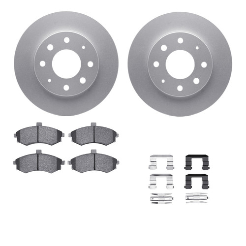 DFC GEOSPEC Coated Rotors with 5000 Brake Pads - Ceramic and Hardware 4512-72054