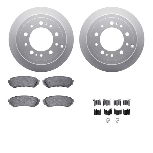 DFC GEOSPEC Coated Rotors with 5000 Brake Pads - Ceramic and Hardware 4512-76160
