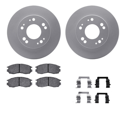 DFC GEOSPEC Coated Rotors with 5000 Brake Pads - Ceramic and Hardware 4512-72055