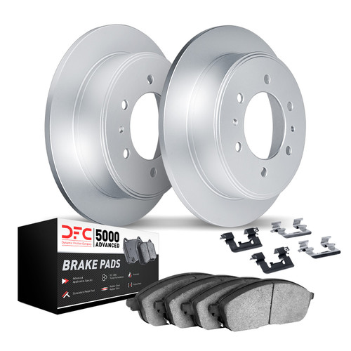 DFC GEOSPEC Coated Rotors with 5000 Brake Pads - Ceramic and Hardware 4512-93004