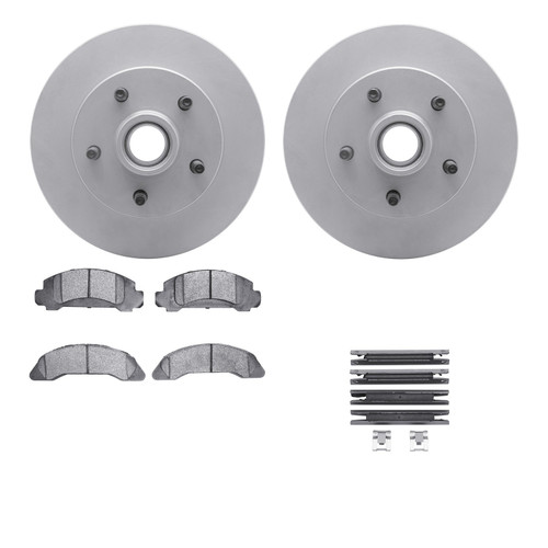 DFC GEOSPEC Coated Rotors with 5000 Brake Pads - Ceramic and Hardware 4512-99011