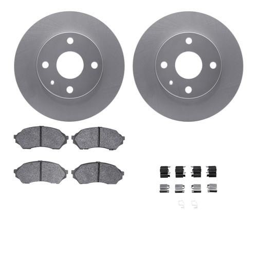 DFC GEOSPEC Coated Rotors with 5000 Brake Pads - Ceramic and Hardware 4512-99012