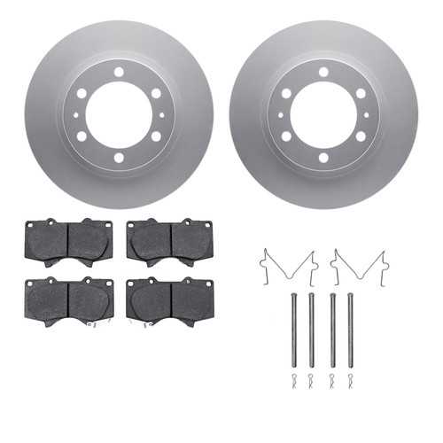 DFC GEOSPEC Coated Rotors with 5000 Brake Pads - Ceramic and Hardware 4512-76173
