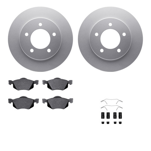 DFC GEOSPEC Coated Rotors with 5000 Brake Pads - Ceramic and Hardware 4512-99156