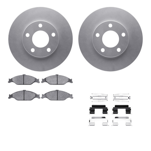 DFC GEOSPEC Coated Rotors with 5000 Brake Pads - Ceramic and Hardware 4512-99018
