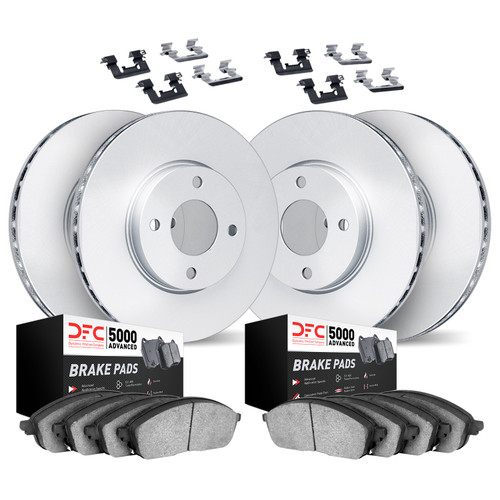 DFC GEOSPEC Coated Rotors with 5000 Brake Pads - Ceramic and Hardware 4514-76017