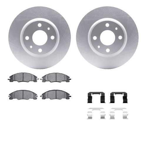 DFC GEOSPEC Coated Rotors with 5000 Brake Pads - Ceramic and Hardware 4512-99046