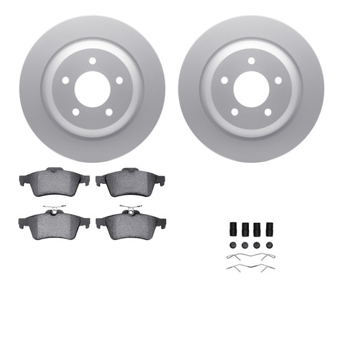 DFC GEOSPEC Coated Rotors with 5000 Brake Pads - Ceramic and Hardware 4512-80086