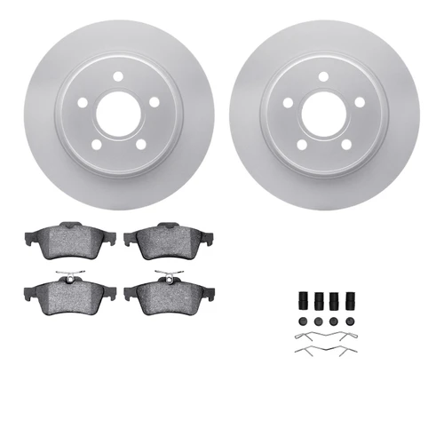 DFC Geospec Rotors with EURO 5000 Ceramic Brake Pads includes Hardware 4612-27015