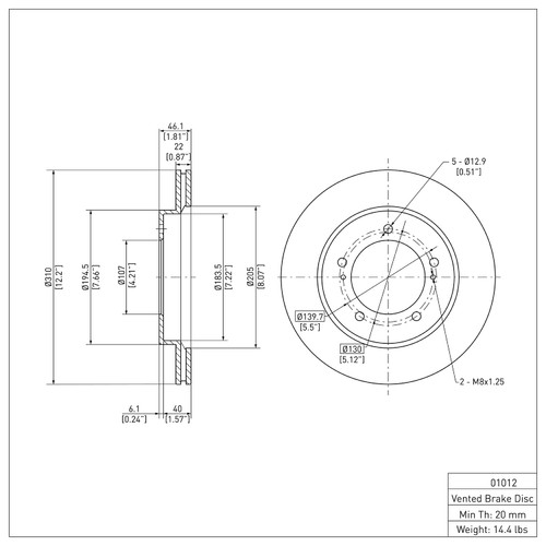 Disc Brake Rotor 600-01012