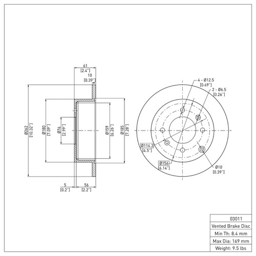 Disc Brake Rotor 600-03011