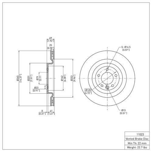 Disc Brake Rotor 600-11023