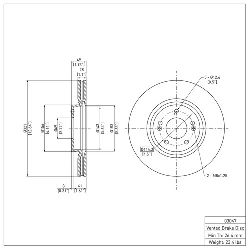 Disc Brake Rotor 600-03047