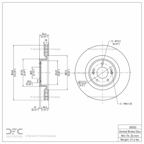 Disc Brake Rotor 600-03032